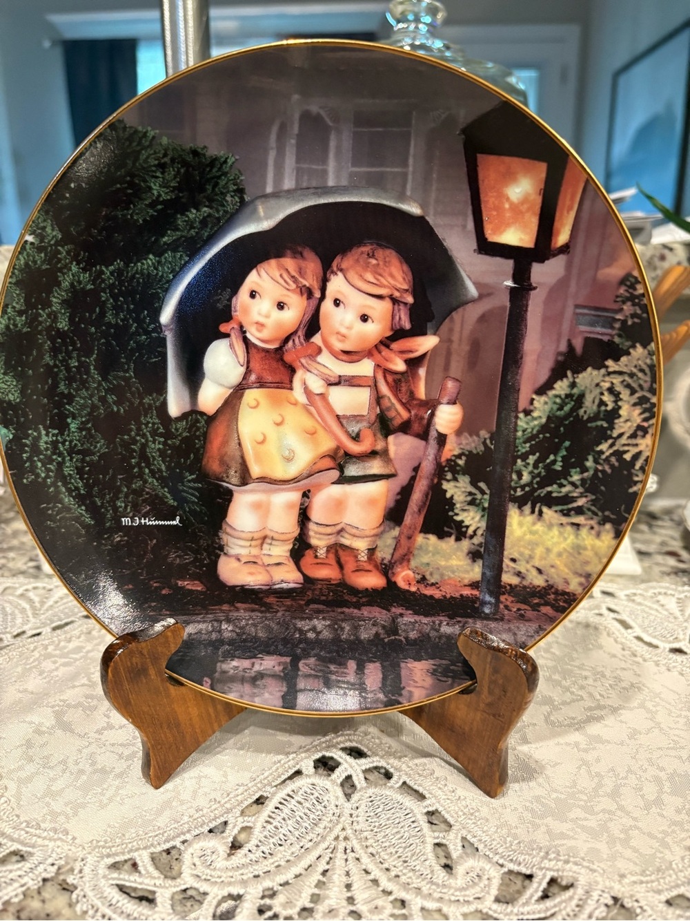 Vintage Hummel Stormy Weather Little Companions Plate, Danbury Mint 1992